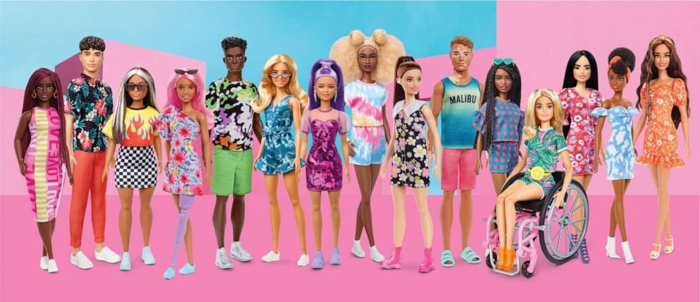 PHOTO: Mattell has revealed its 2022 lineup of its Barbie Fashionista dolls that includes its first doll with visible behind-the-ear hearing aids. 