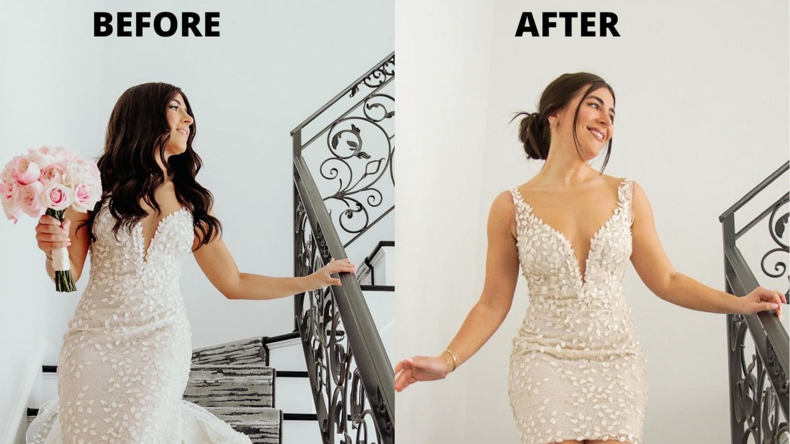 PHOTO: Taylor Popik went viral on TikTok for cutting her wedding gown and transforming it into a shorter dress that could be re-worn during her honeymoon.