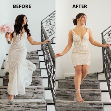 Turning wedding dress into cocktail clearance dress