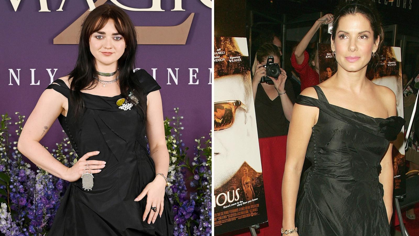 PHOTO: Maisie Williams in London, Aug. 27, 2026 and Sandra Bullock in New York City, Oct. 9, 2006.