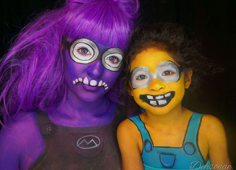 PHOTO: Dehsarae Mahrae and her daughter Khayah transform into Minions from "Despicable Me."