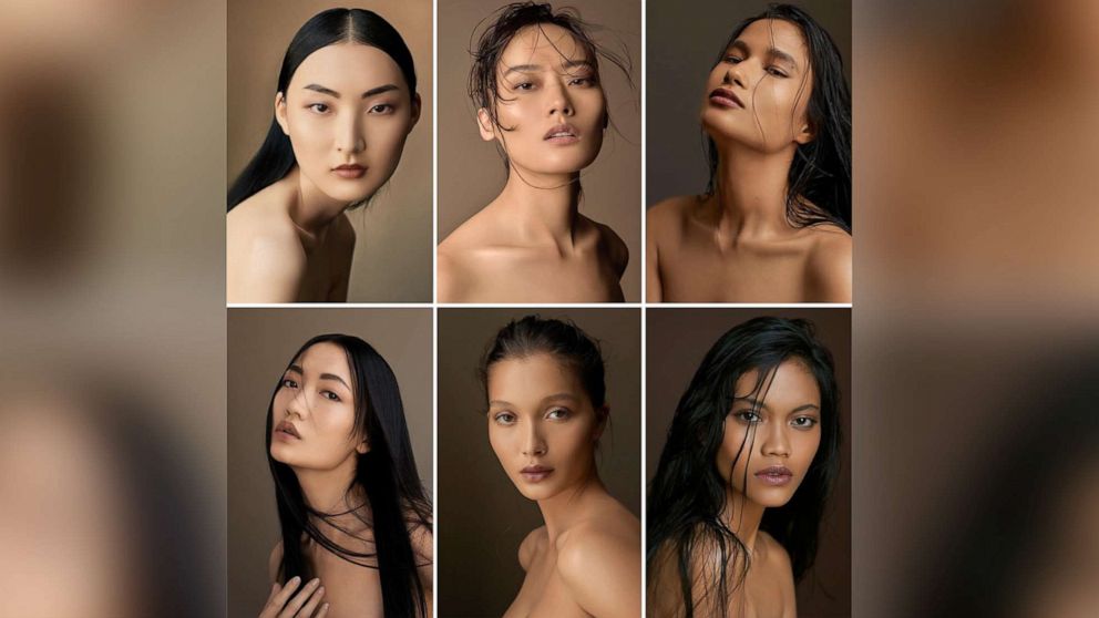 PHOTO: Orcé makeup products are shown in a compostite of campaign photos for their foundation launch, 2020, courtesy of Orcé. Yu-Chen Shih founded the brand to combat colorism.