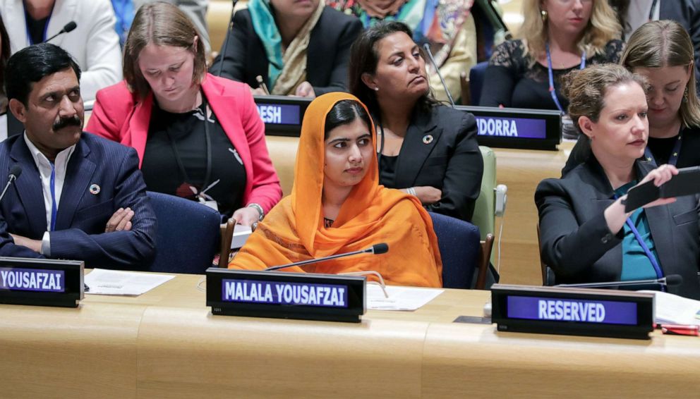 PHOTO: Malala Yousafzai, UN Messenger of Peace and Nobel Prize laureate, is pictured during the Financing the Future: Education 2030 event at the UN Headquarters in New York City, Sep. 20, 2017. 