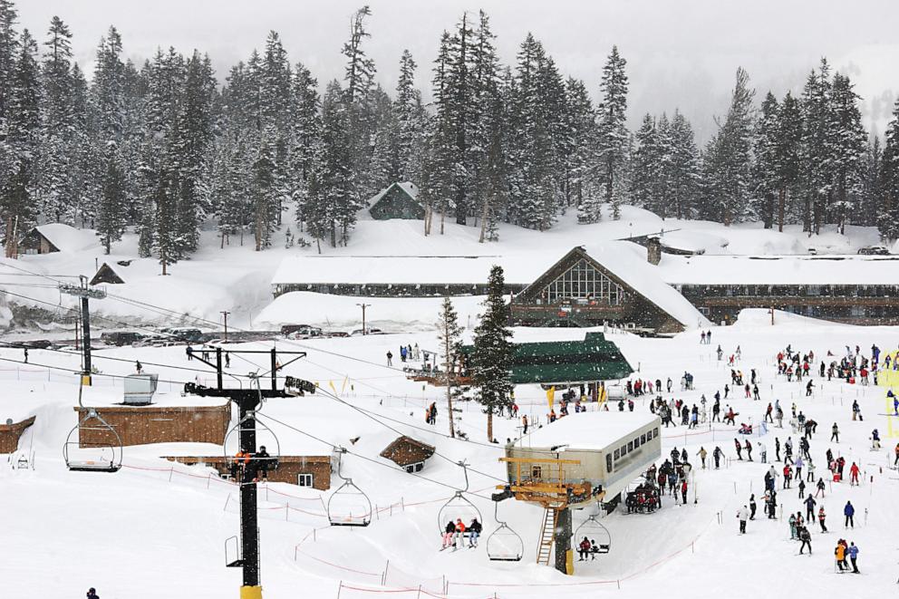 PHOTO: An aerial view of Mammoth mountain main lodge ski resort