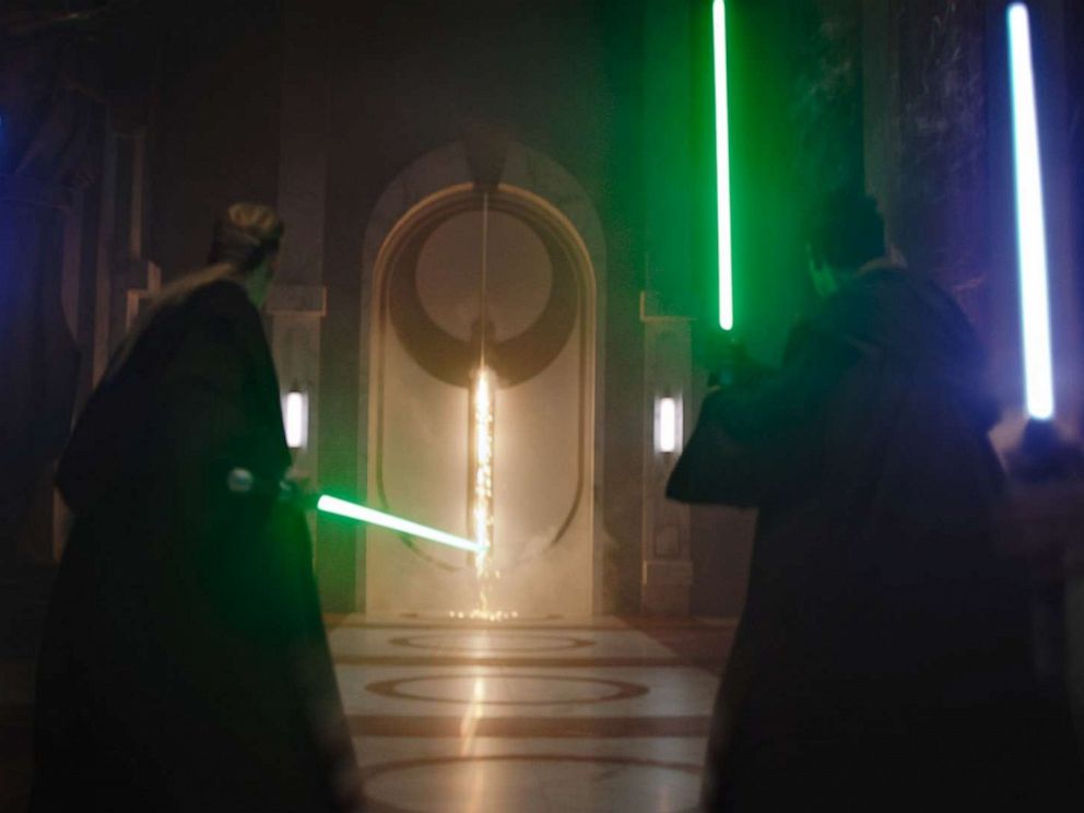 PHOTO: Jedi in a scene from Lucasfilm's "The Mandalorian" season three on Disney+.