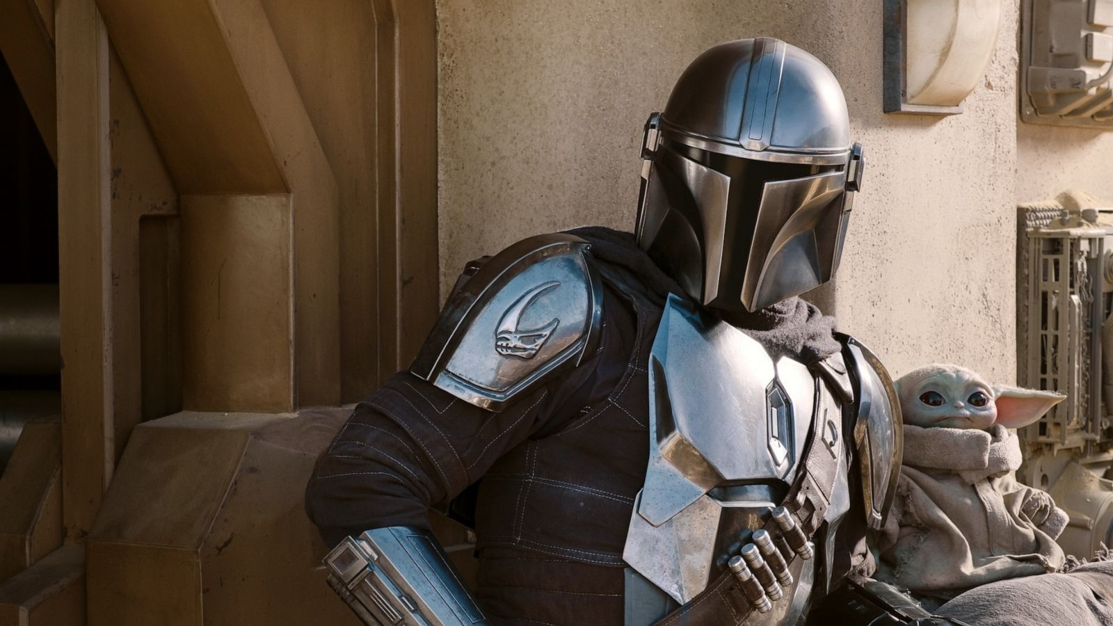 PHOTO: The Mandalorian (Pedro Pascal) and the Child in a scene from the movie "The Mandalorian" season two, exclusively on Disney+.