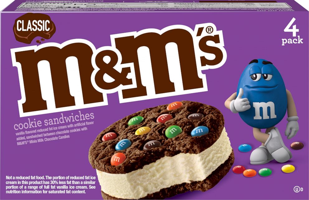 PHOTO: New chocolate M&M's cookie ice cream sandwiches.