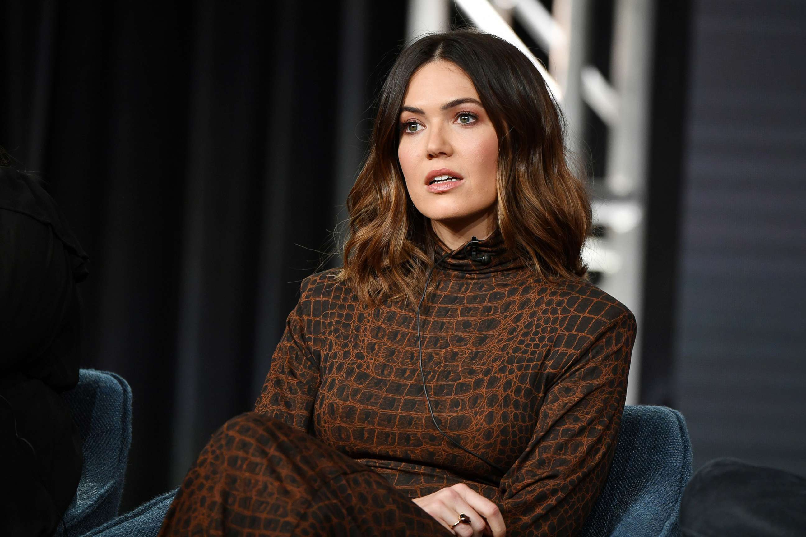 PHOTO: Mandy Moore speaks during the 2020 Winter TCA Press Tour on Jan. 11, 2020, in Pasadena, Calif.
