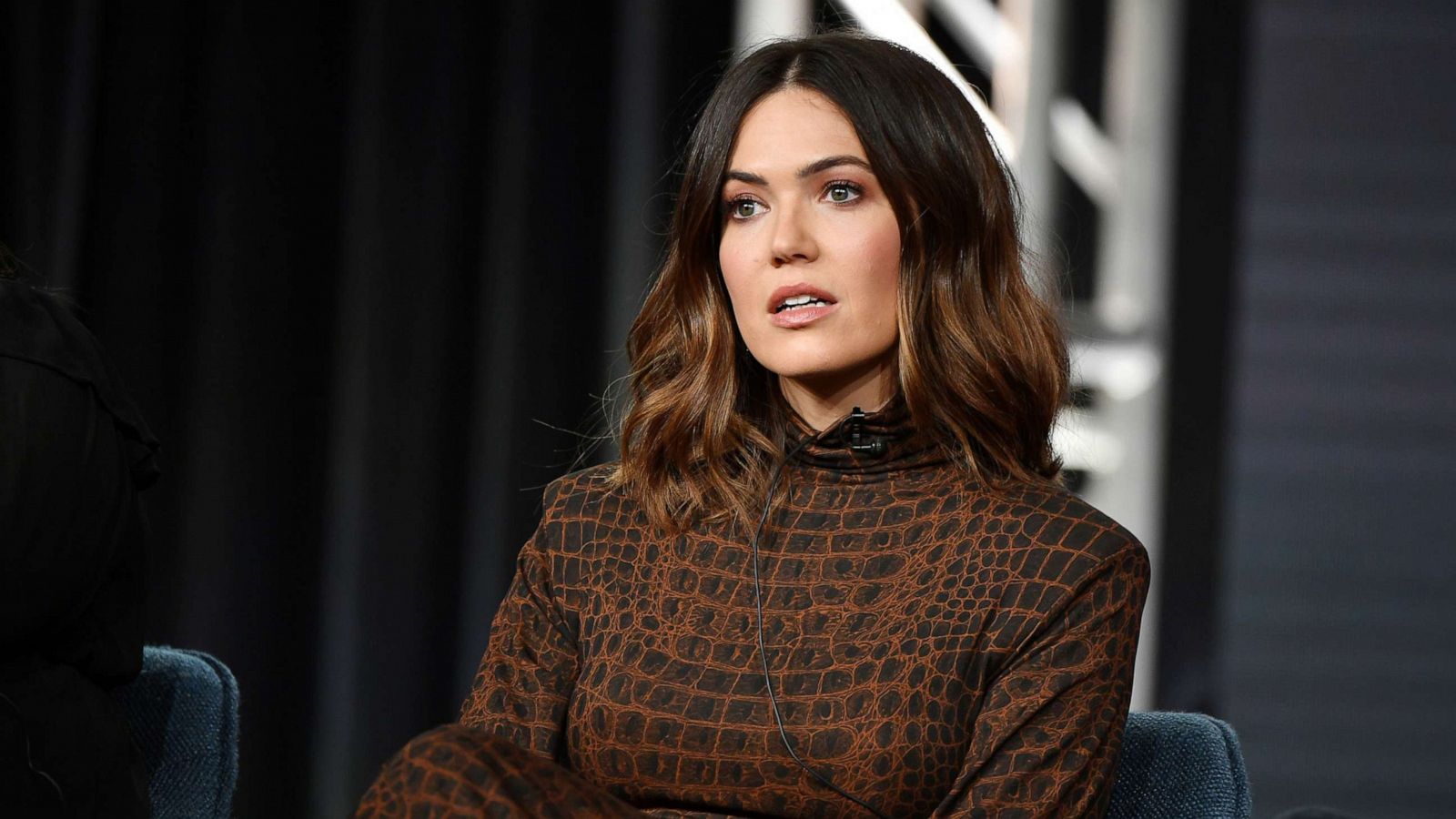 PHOTO: Mandy Moore speaks during the 2020 Winter TCA Press Tour on Jan. 11, 2020, in Pasadena, Calif.