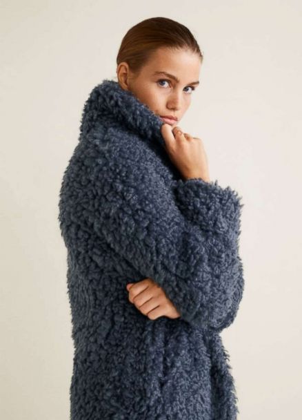 Mango blue 2025 fur coat