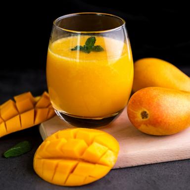 PHOTO: Fresh tropical mango fruit smoothie.