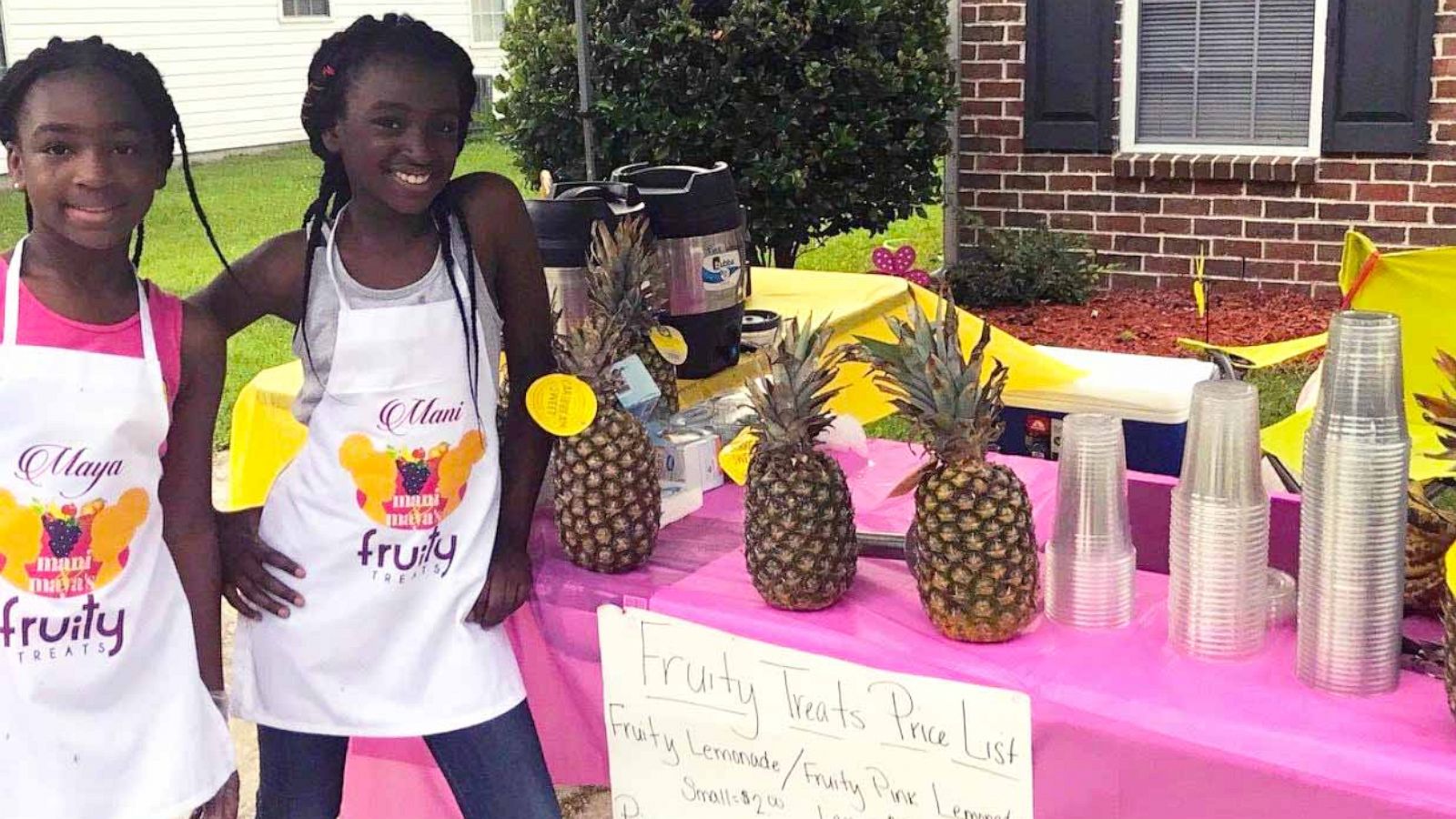 PHOTO: In this undated photo, Armani and Amaya are shown hosting their lemonade stand.