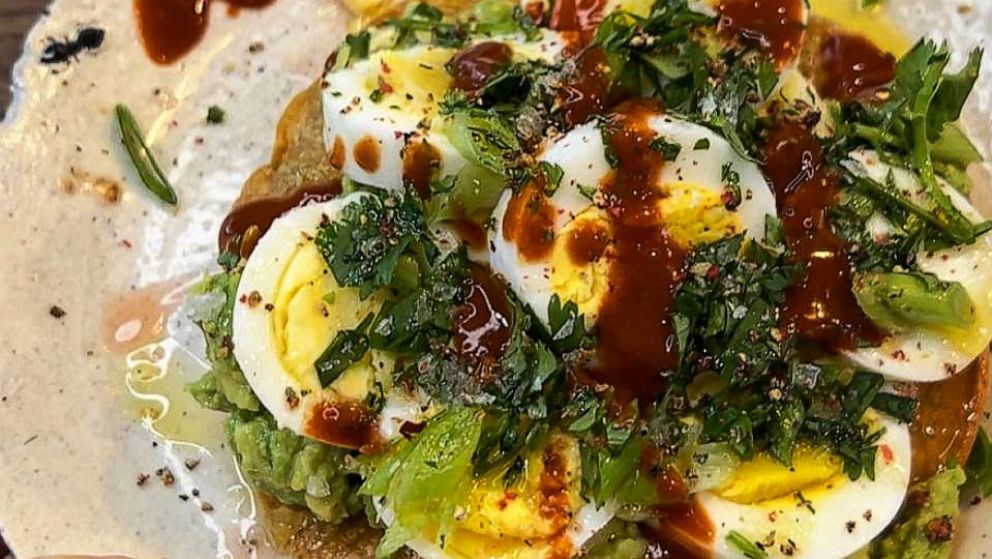 PHOTO: A smashed avocado tostada.