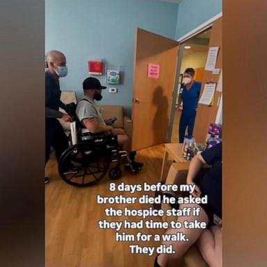 PHOTO: Marcella Brown shared a video on TikTok of her brother going for a walk with his hospice nurses.