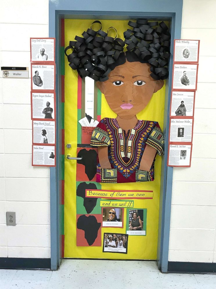 PHOTO: Marcia N. Waller is a teacher in Macon, Ga., who decorated her classroom door for Black History Month. 
