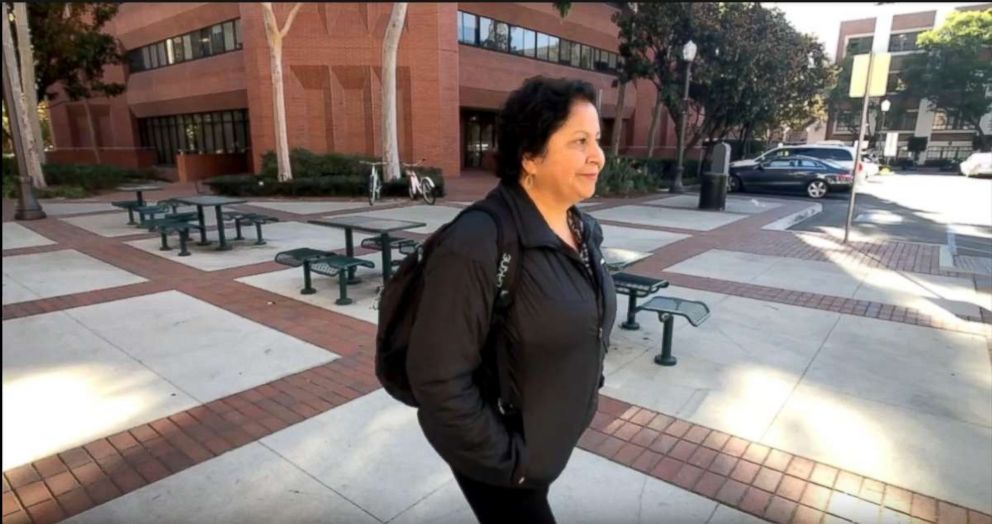PHOTO: Margarita Lopez, 58, is pictured walking around campus at University of Southern California.