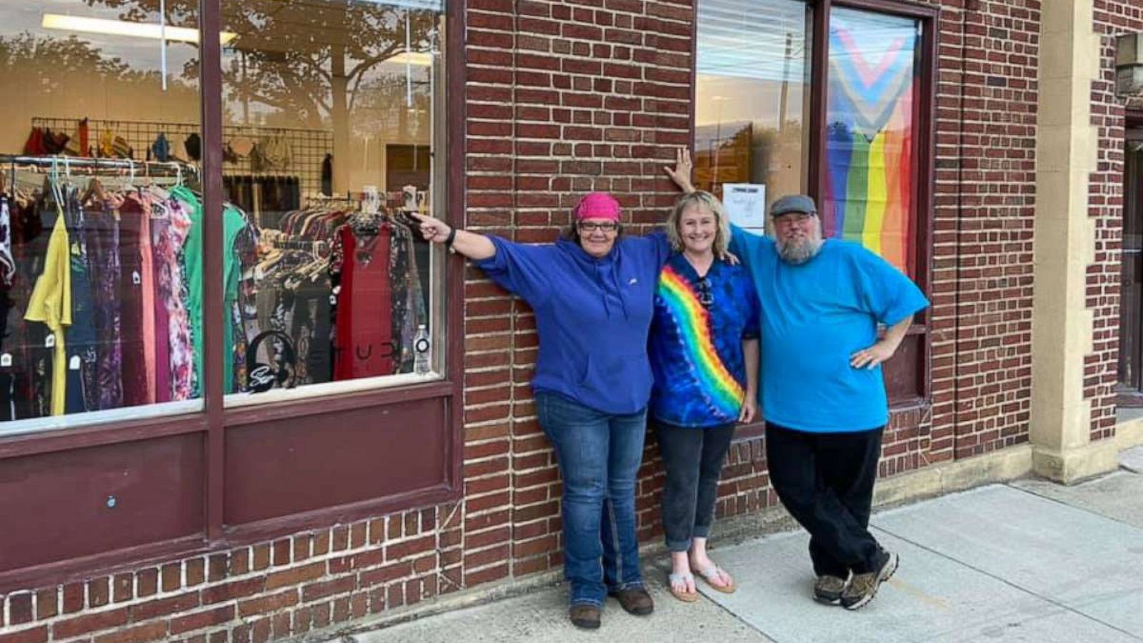 PHOTO: Margie's Closet employees smile in front of their store.