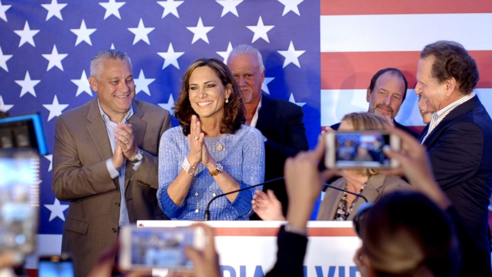 PHOTO: Maria Elvira Salazar, a Republican candidate in Florida's 27th congressional district during her primary night watch party.