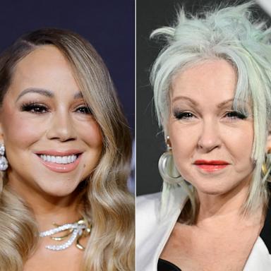 PHOTO: Mariah Carey attends the 2024 Recording Academy Honors presented by The Black Music Collective on Feb. 01, 2024 in Los Angeles, and Cyndi Lauper arrives to attend the MTV Video Music Awards in New York, on Sept. 11, 2024. 