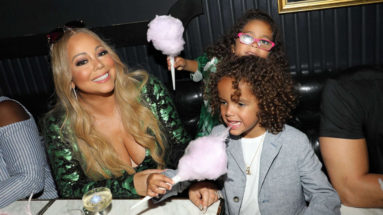 PHOTO: Mariah Carey and her children Moroccan and Monroe attend the Mariah Carey concert after party at Sugar Factory American Brasserie on Ocean Drive, Aug. 10, 2017 in Miami Beach, Fla.