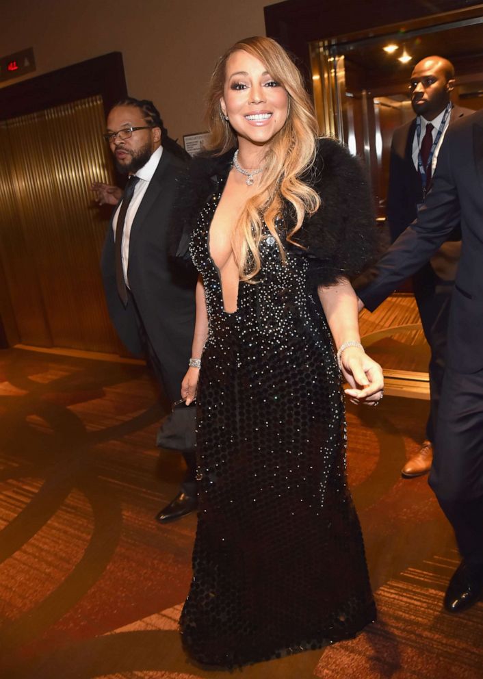 PHOTO: Mariah Carey attends the Clive Davis and Recording Academy Pre-GRAMMY Gala and GRAMMY Salute to Industry Icons Honoring Jay-Z, Jan. 27, 2018, in New York. 
