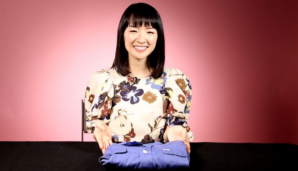 PHOTO: A KonMari perfect fold of a collared shirt.