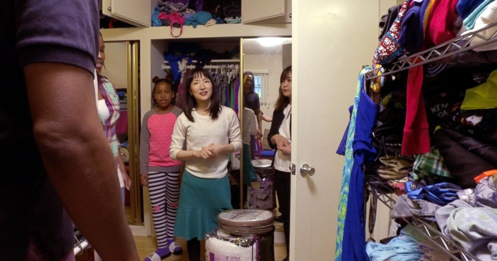 PHOTO: Marie Kondo meets with the Mersier family on an episode of the Netflix series, "Tidying Up with Marie Kondo."