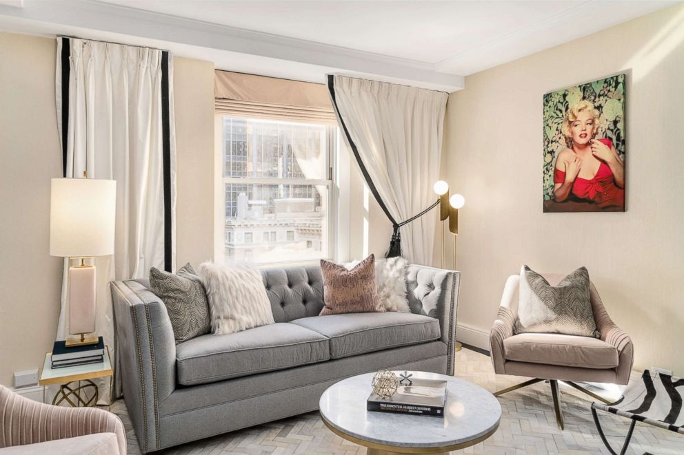 PHOTO: The living area of the Norma Jeane Suite at the Lexington Hotel in New York.