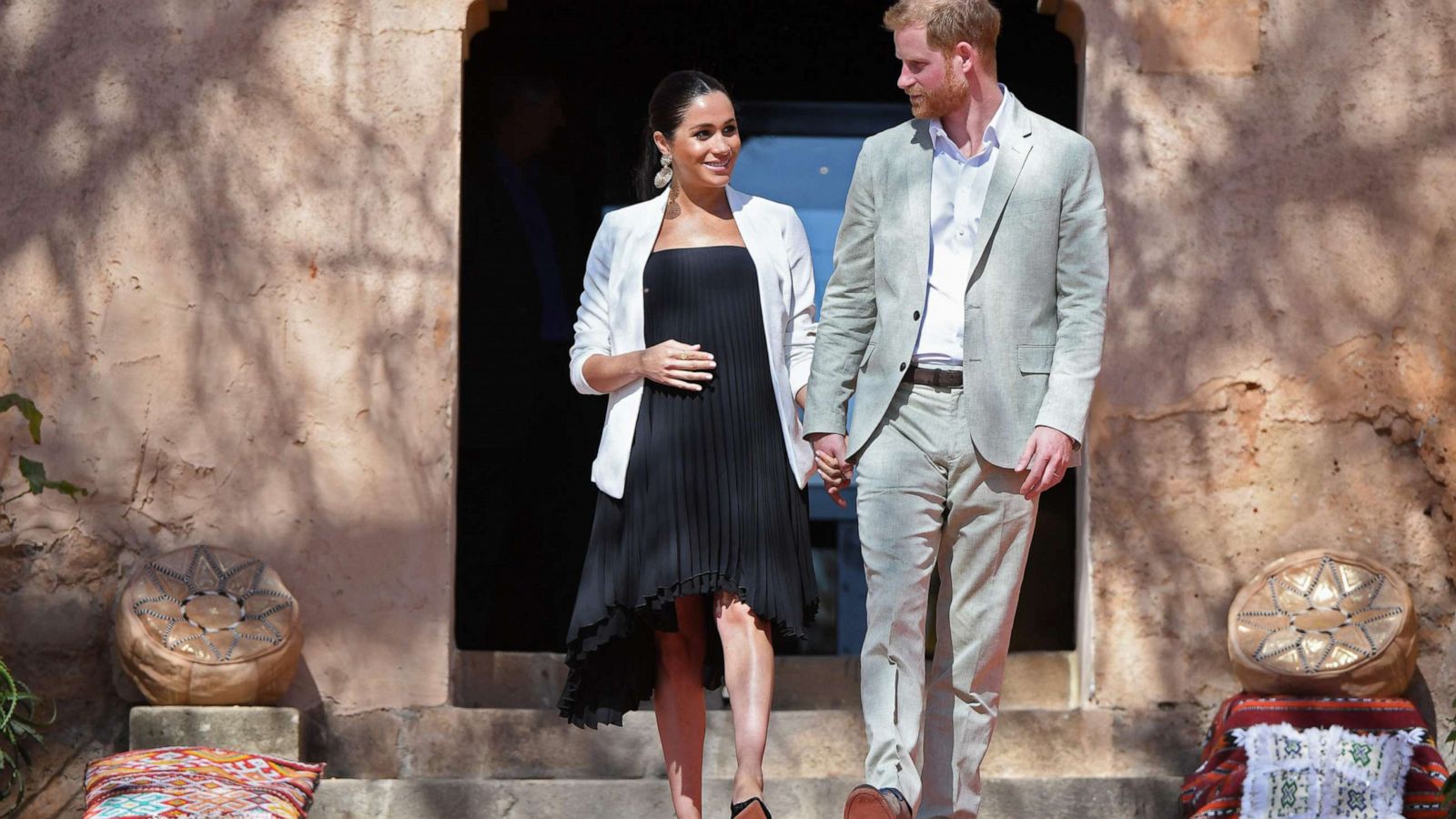 PHOTO:Prince Harry and his Meghan, Duke & Duchess of Sussex, visit the Kasbah of the Udayas near the Moroccan capital Rabat, Feb. 25, 2019.