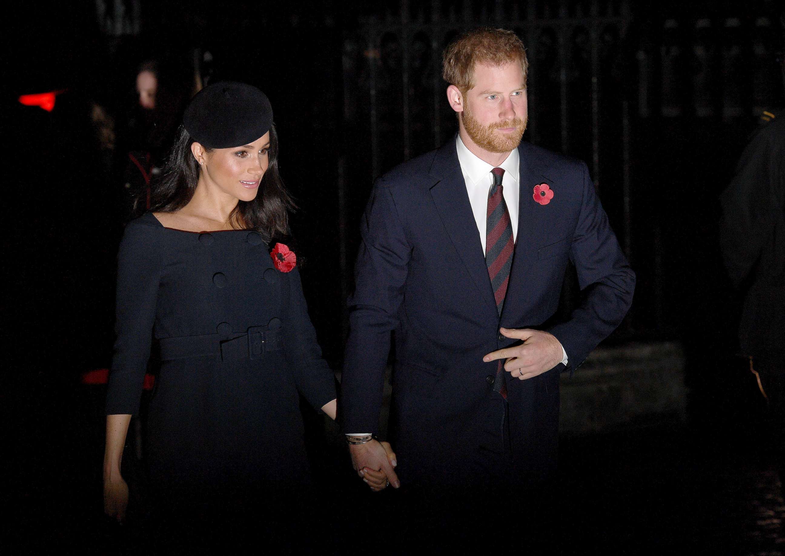 PHOTO: Meghan Markle, Duchess of Sussex and Prince Harry, Duke of Sussex attend a service marking the centenary of WW1 armistice at Westminster Abbey, Nov. 11, 2018, in London.