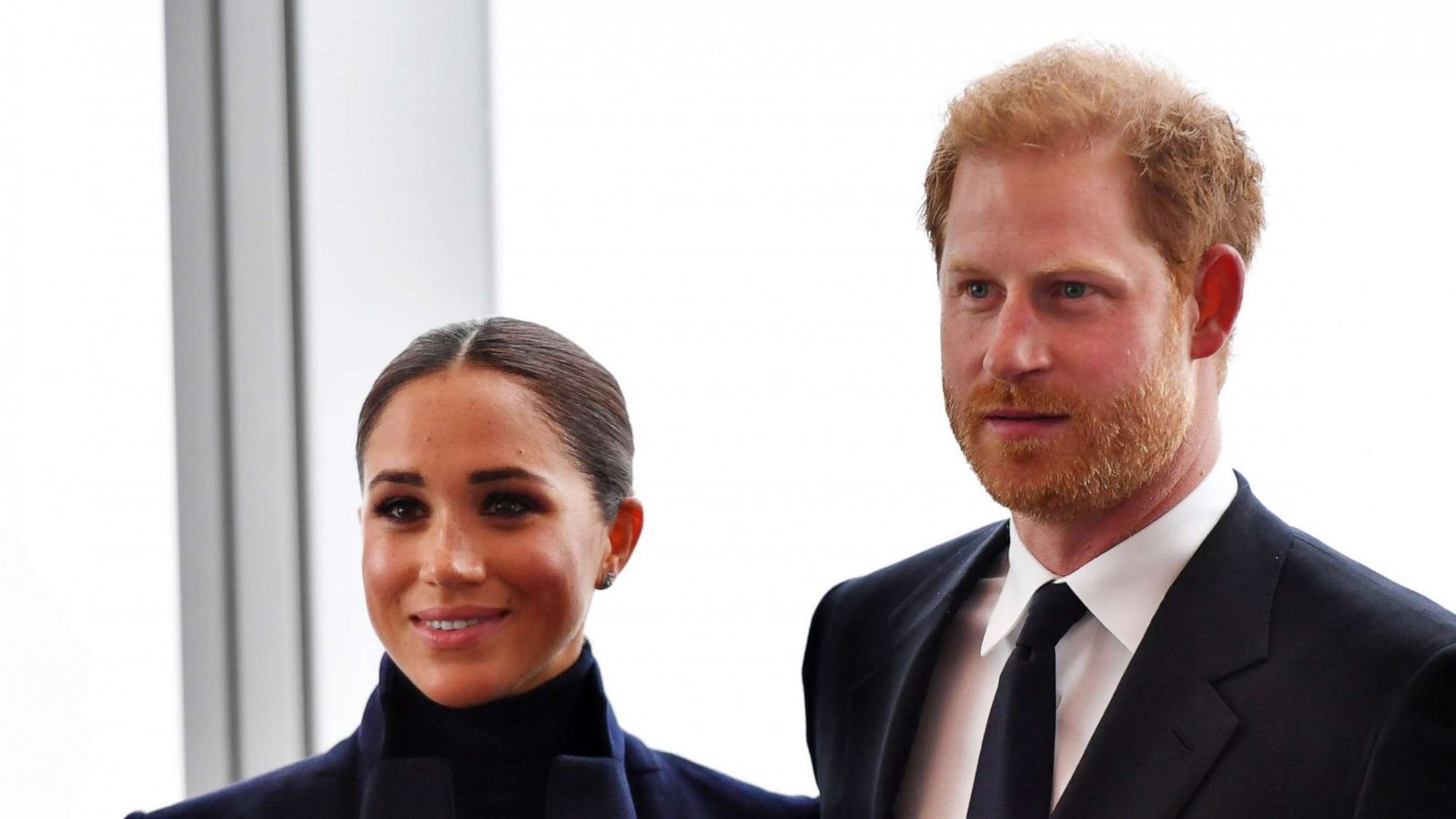 PHOTO: Meghan Duchess of Sussex and Prince Harry visit One World Observatory, One World Trade Center in N.Y., Sep. 23, 2021.