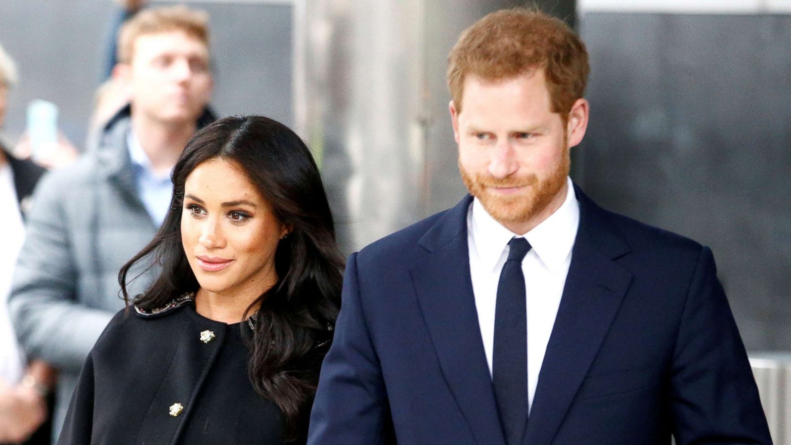 PHOTO: Britain's Meghan, Duchess of Sussex and Prince Harry visit the New Zealand House to sign the book of condolence on behalf of the Royal Family in London, March 19, 2019.