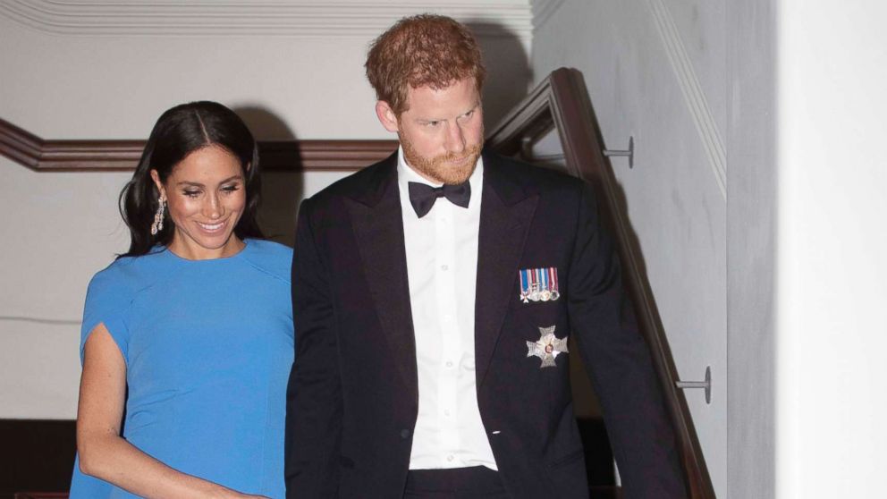 PHOTO: Prince Harry and Meghan Markle, the Duke and Duchess of Sussex,at a reception and dinner hosted by the President of Fiji at the Grand Pacific Hotel in Suva, Fiji, Oct. 23, 2018.