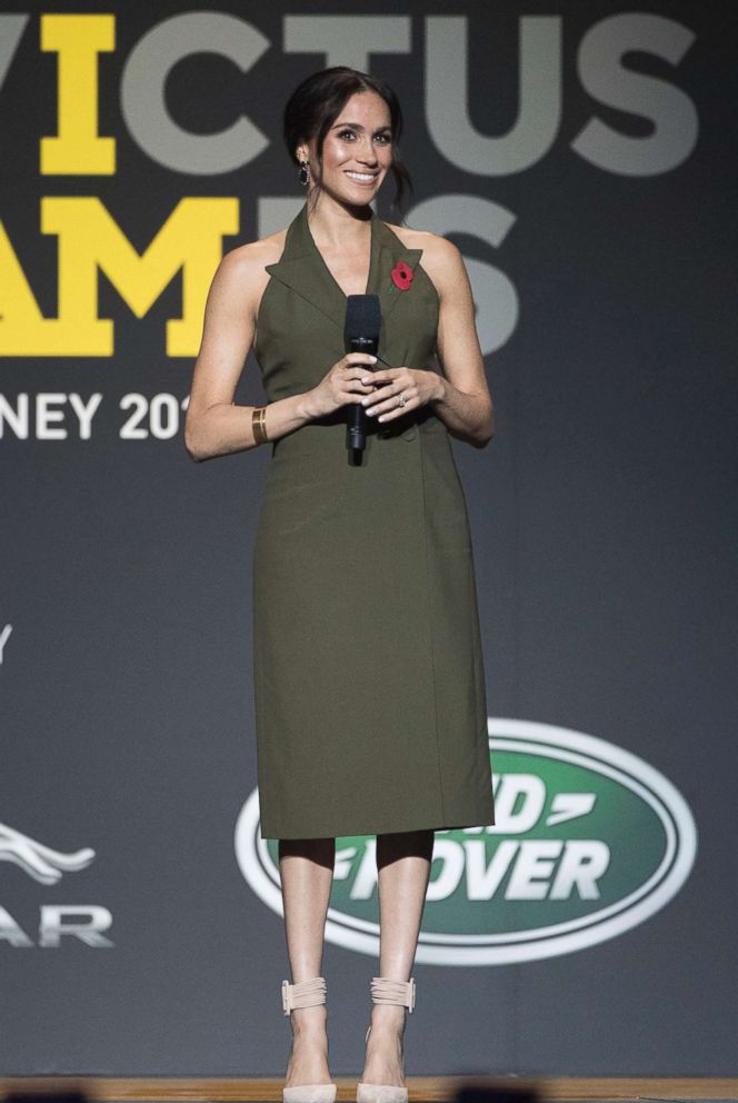 PHOTO: Meghan Markle, The Duchess of Sussex, speaks at the closing ceremony of the Invictus Games 2018 in Sydney, Oct. 27, 2018.