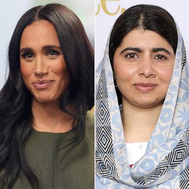 PHOTO: Meghan, Duchess of Sussex, April 16, 2026 in Melbourne, Australia and Malala Yousafzai, July 1, 2026, in London.