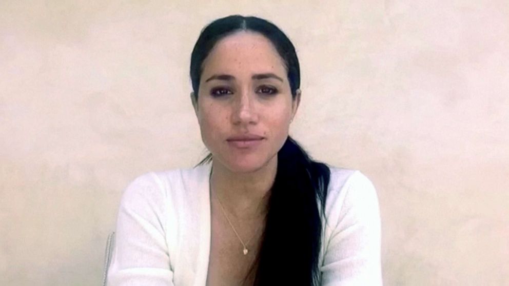 PHOTO: The Duchess of Sussex Meghan Markle comments on protests against racism after the death of George Floyd, in this undated still image from a video in an undisclosed location.