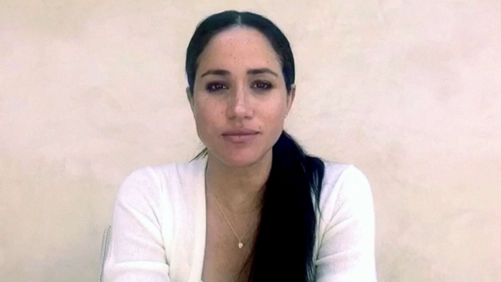 PHOTO: The Duchess of Sussex Meghan Markle comments on protests against racism after the death of George Floyd, in this undated still image from a video in an undisclosed location.