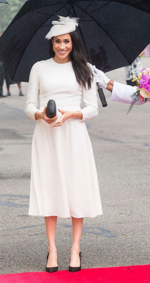 PHOTO: Meghan Markle, the Duchess of Sussex receive a Guard of Honour as they arrive at Nausori Airport in Suva, Fiji, Oct. 23, 2018.