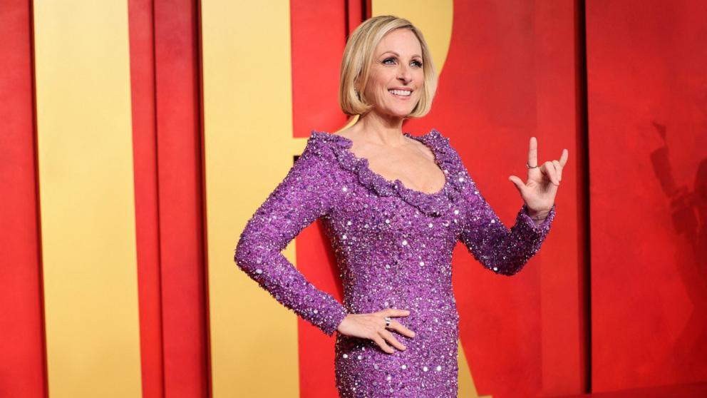 PHOTO: Marlee Matlin arrives at the Vanity Fair Oscar party after the 96th Academy Awards, in Beverly Hills, Calif., March 10, 2024. 