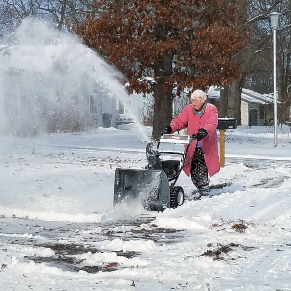 VIDEO: 82-year-old grandma using a snow blower is fierce