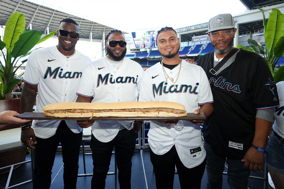 The oversized Cubano served at Marlins Fanfest at loanDepot park.