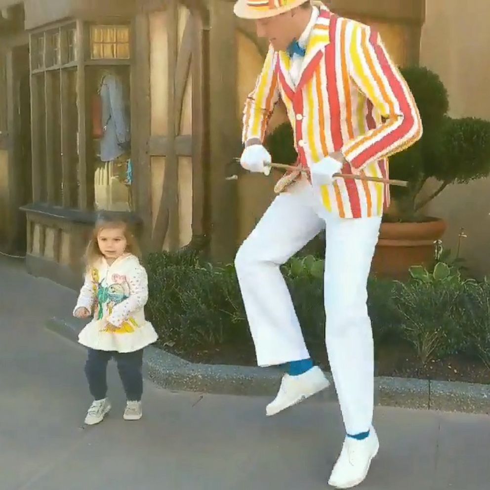 VIDEO: 2-year-old wows crowd dancing with 'Mary Poppins' character Bert at Disney World