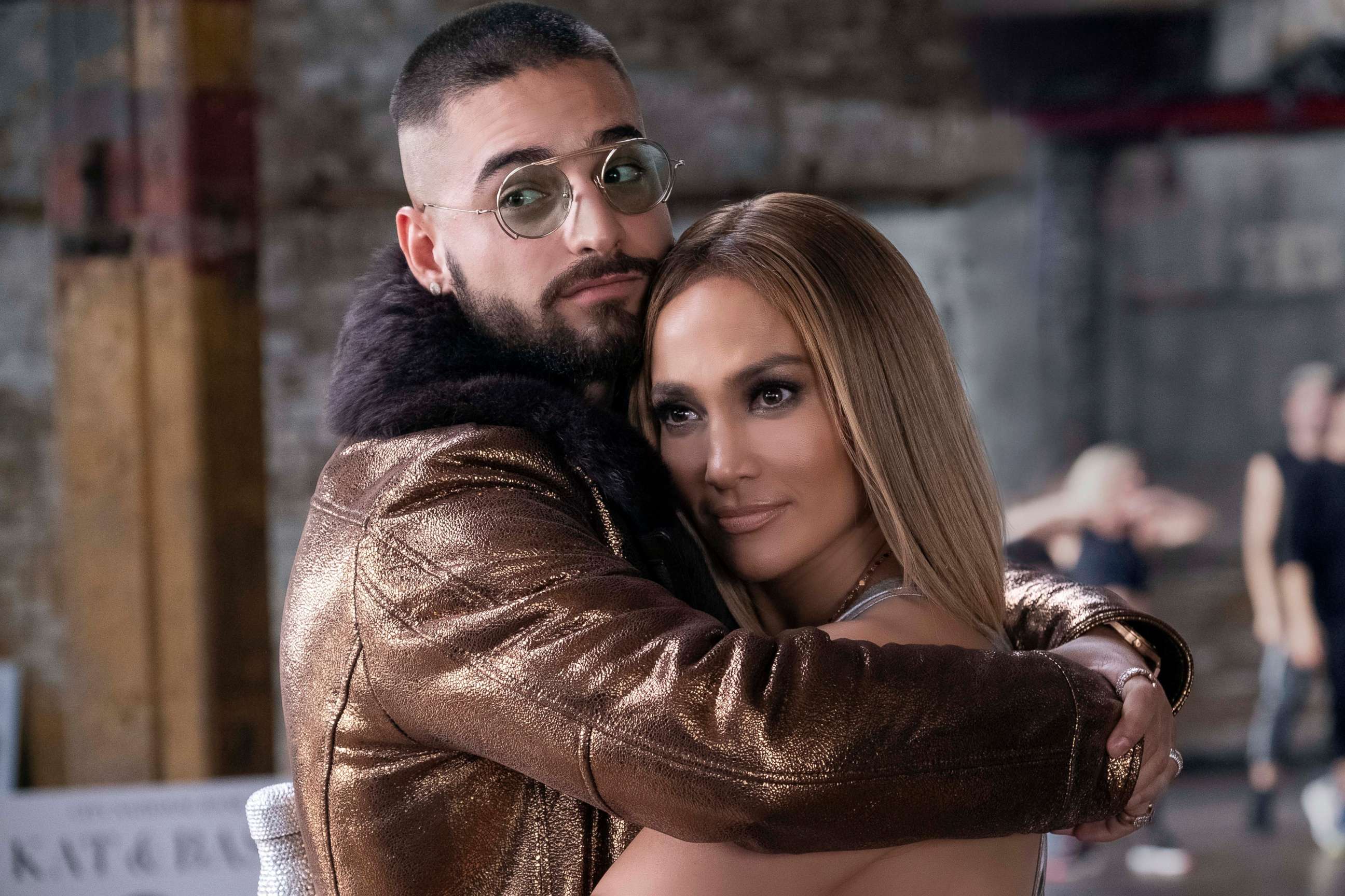 PHOTO: Jennifer Lopez, right, and Maluma in a scene from "Marry Me."