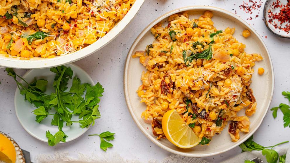 PHOTO: Marry me orzo from Carleigh Bodrug's new cookbook, "PlantYou Quickies."
