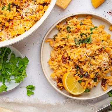 PHOTO: Marry me orzo from Carleigh Bodrug's new cookbook, "PlantYou Quickies."