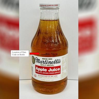 PHOTO: S. Martinelli & Company has issued a voluntary recall for a single lot of Martinelli’s One-Liter Apple Juice.