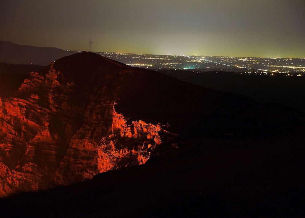 PHOTO: The lights of the city can been seen from the Masaya Volcano on April, 2016 in Masaya, Nicaragua, April 2016.