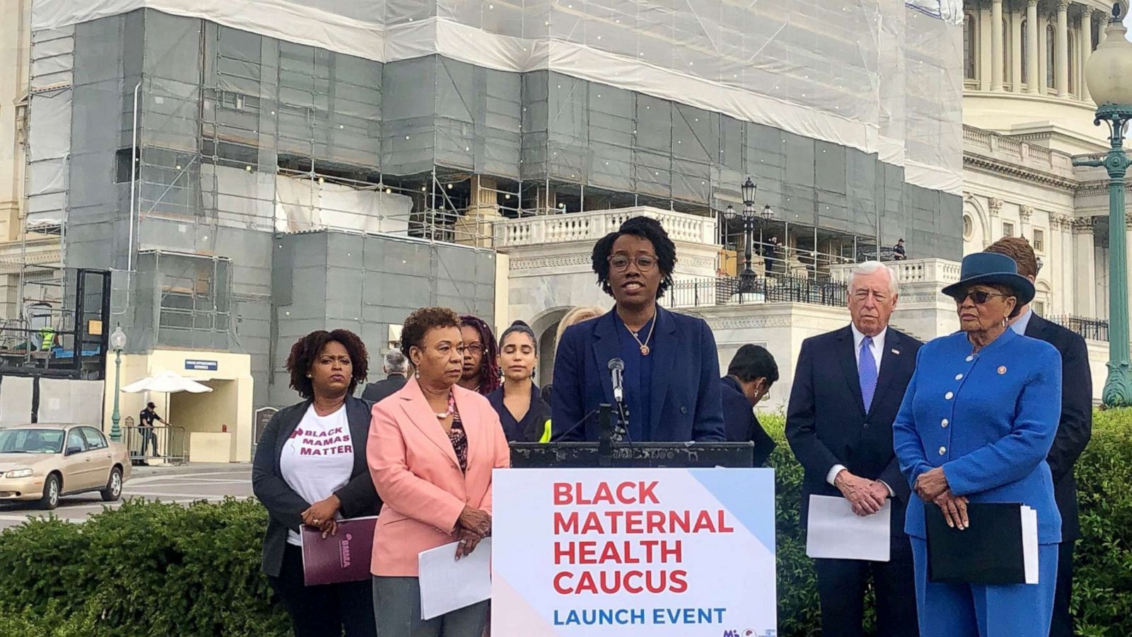 PHOTO: Rep. Lauren Underwood, D-Ill.,speaks at the launch of the Black Maternal Health Caucus in Washington. D.C.