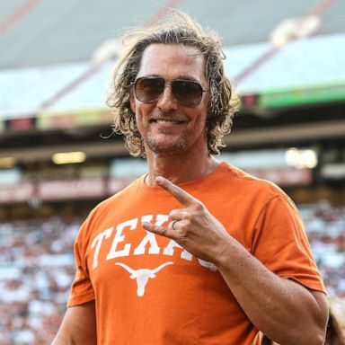 PHOTO: Matthew McConaughey attends the Orange-White Spring Game at Darrell K Royal-Texas Memorial Stadium, April 23, 2022, in Austin, Texas.