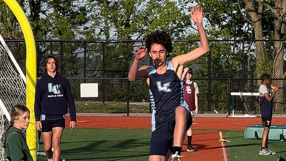 PHOTO: Mathias Uribe, 14, is pictured competing in a track and field competition.